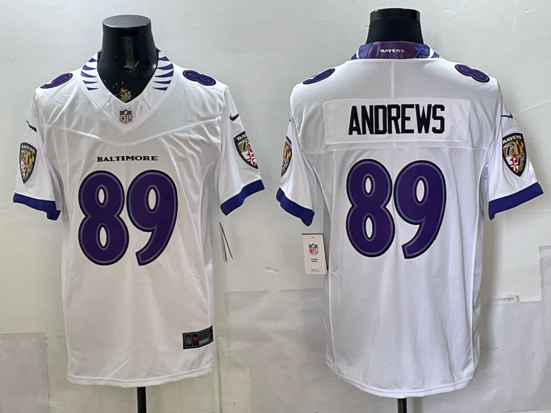 Men Baltimore Ravens #89 Andrews white Nike 2026 NFL Jersey 0592->baltimore ravens->NFL Jersey